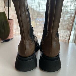 Zara Brown and Black Heeled Boots